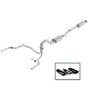 Ford F-150 Performance Exhaust - Rear - Ford Racing - Cat Back, Dual Rear Exit, Sport, 304 Stainless Steel, Chrome Tips - `15-`18 Ford F-150 Performance Exhaust - Rear - Ford Racing - Cat Back, Dual Rear Exit, Sport, 304 Stainless Steel, Chrome Tips - `15-`18